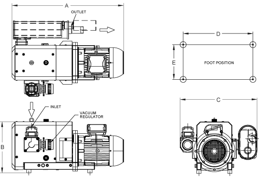 VCX300B Dimensions (Inches)