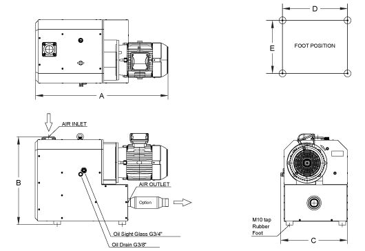 VCX155 Dimensions (Inches)
